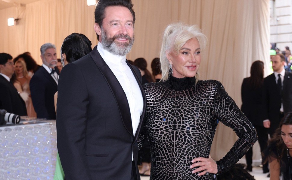 epa10603166 Hugh Jackman and Deborra-Lee Furness (R) arrive on the red carpet for the 2023 Met Gala, the annual benefit for the Metropolitan Museum of Art's Costume Institute, in New York, New York, USA, 01 May 2023. The theme of this year's event is the 