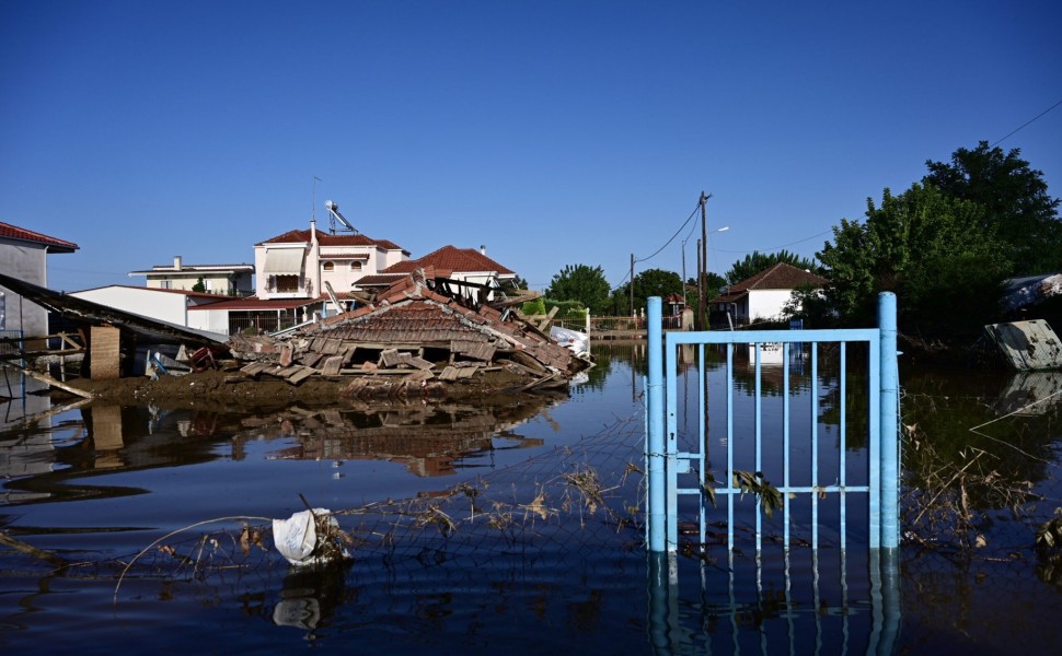 Πλημμύρες και καταστροφές στο νομό Καρδίτσας. Χωριό Παλαμάς. Παρασκευή 8 Σεπτεμβρίου 2023 (ΜΙΧΑΛΗΣ ΚΑΡΑΓΙΑΝΝΗΣ / EUROKINISSI)