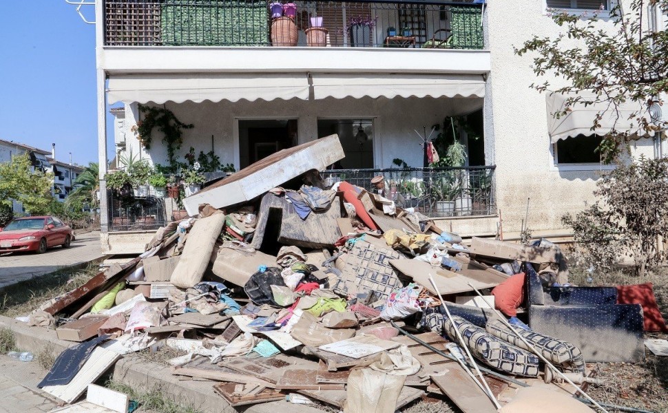 Καταστροφές στη συνοικά Γιάννουλη στη Λάρισα απο τις πλημμύρες. Δευτέρα 18 Σεπτεμβρίου 2023 (ΛΕΩΝΙΔΑΣ ΤΖΕΚΑΣ/EUROKINISSI)