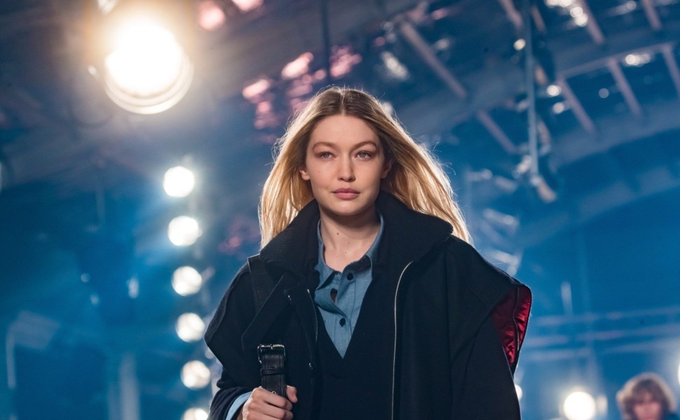 epa09799829 US model Gigi Hadid presents a creation from the Fall/Winter 2022/2023 Women collection by French designer Isabel Marant during the Paris Fashion Week, in Paris, France, 03 March 2022. The presentation of the Women's collections runs from 28 F