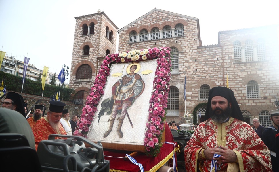 Λιτάνευση της ιεράς εικόνας του Αγίου Δημητρίου στη Θεσσαλονίκη/φωτό eurokinissi