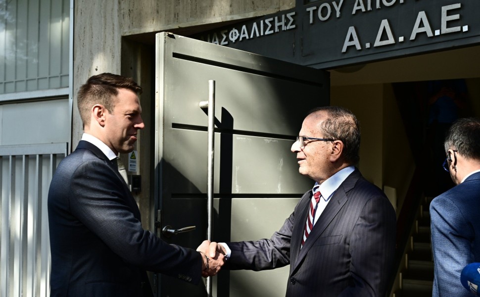 Συνάντηση Στέφανου Κασσελάκη με τον πρόεδρο της ΑΔΑΕ, Χρήστο Ράμμο/EUROKINISSI