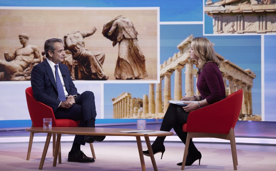 Η συνέντευξη Μητσοτάκη στο BBC (φωτο: Γραφείο Πρωθυπουργού / Intime)