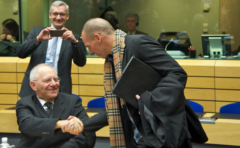 Σόιμπλε - Βαρουφάκης στο Eurogroup / Φωτ. Αρχείου Eurokinissi