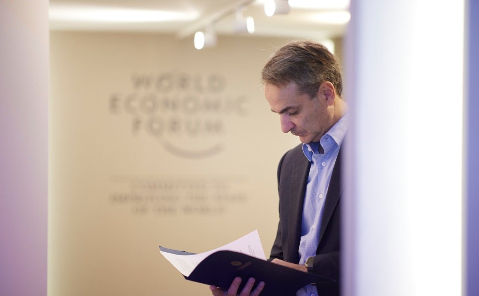 Ο Κυριάκος Μητσοτάκης στο Παγκόσμιο Οικονομικό Φόρουμ του Νταβός, τον Ιανουάριο του 2023 / Φωτ. Αρχείου Eurokinissi
