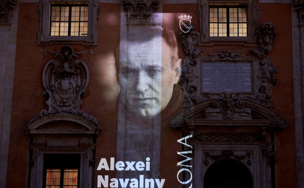 Κινητοποίηση διαμαρτυρίας στη Ρώμη για τον θάνατο του Ναβάλνι / Eurokinissi