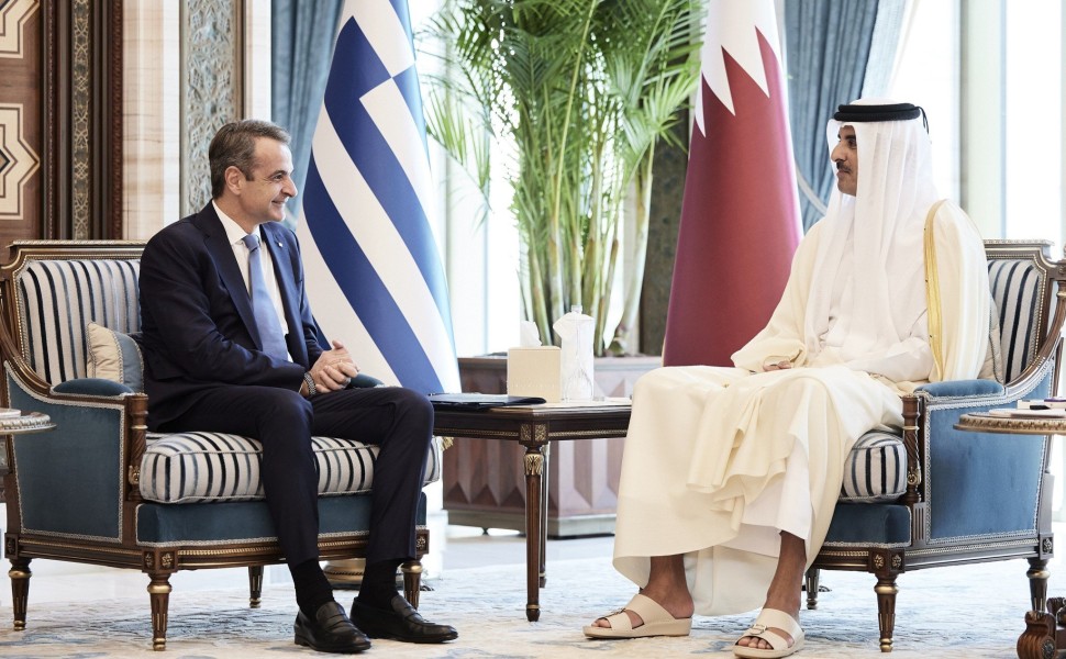 Ντόχα - Συνάντηση του Πρωθυπουργού Κυριάκου Μητσοτάκη με τον Εμίρη του Κατάρ, Σεΐχη Tamim bin Hamad Al Thani