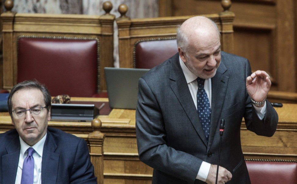Ο υπουργός Δικαιοσύνης Γιώργος Φλωρίδης στη Βουλή κατά την ψήφιση του νομοσχεδίου (φωτο: Eurokinissi)