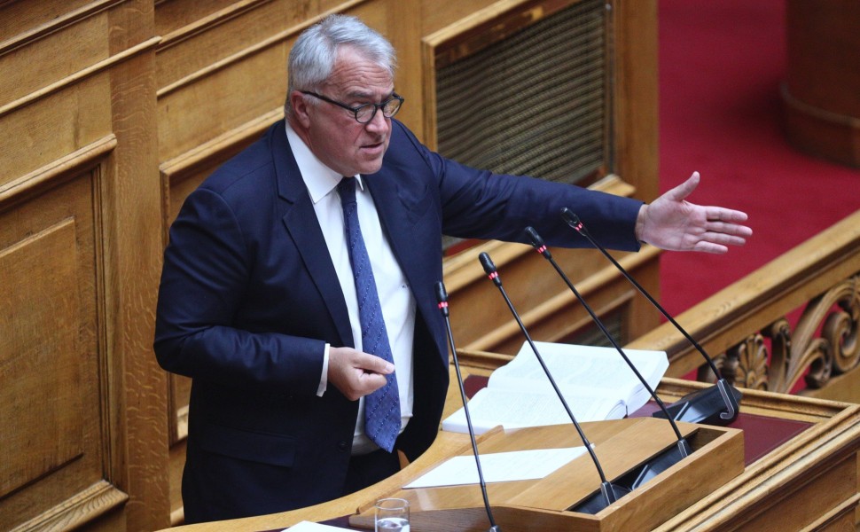 Ο υπουργός Επικρατείας Μάκης Βορίδης στη Βουλή / Eurokinissi