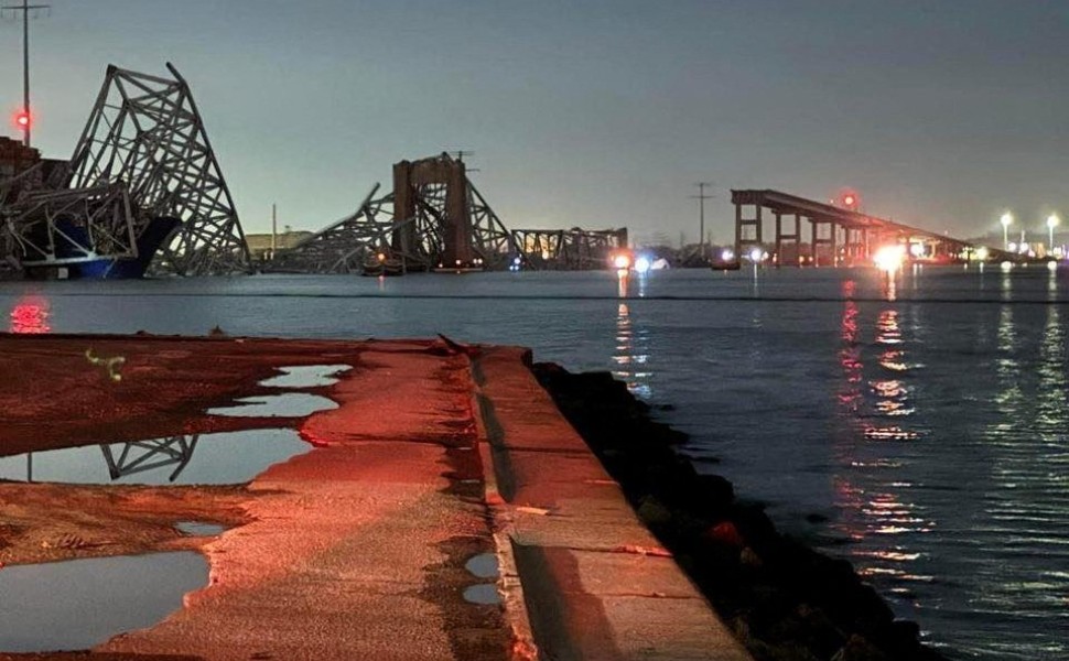 Η γέφυρα της Βαλτιμόρης κατέρρευσε όταν προσέκρουσε πάνω της φορτηγό πλοίο / Reuters