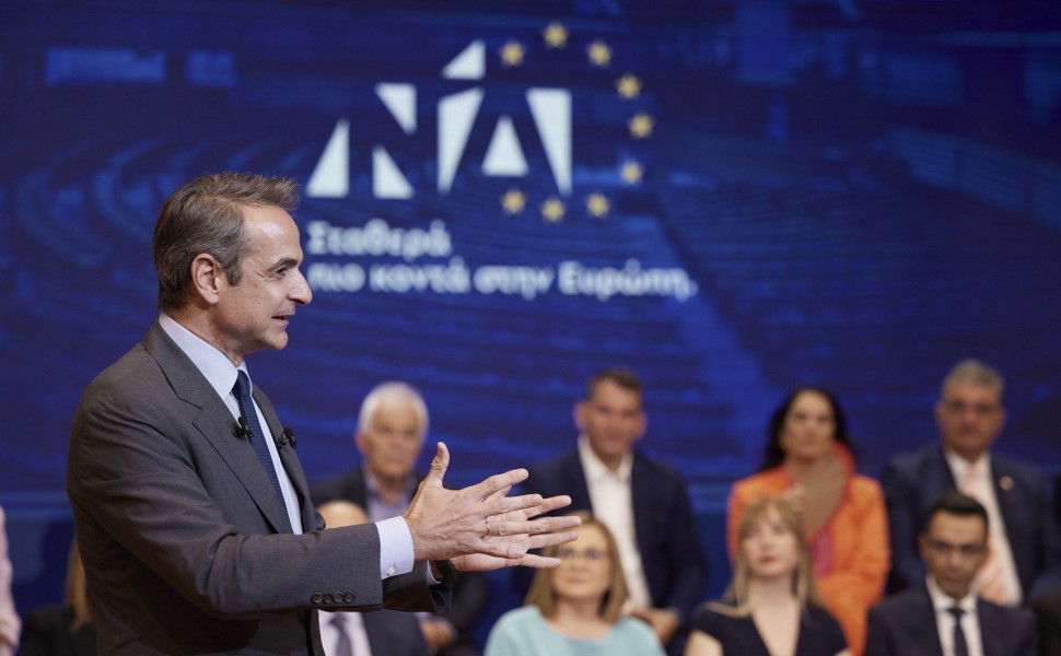 Ο Κυριάκος Μητσοτάκης στην παρουσίαση των υποψήφιων ευρωβουλευτών της ΝΔ / Intime