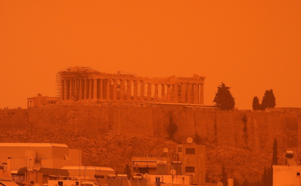 Αφρικανική σκόνη στην Αθήνα / πηγή: Eurokinissi