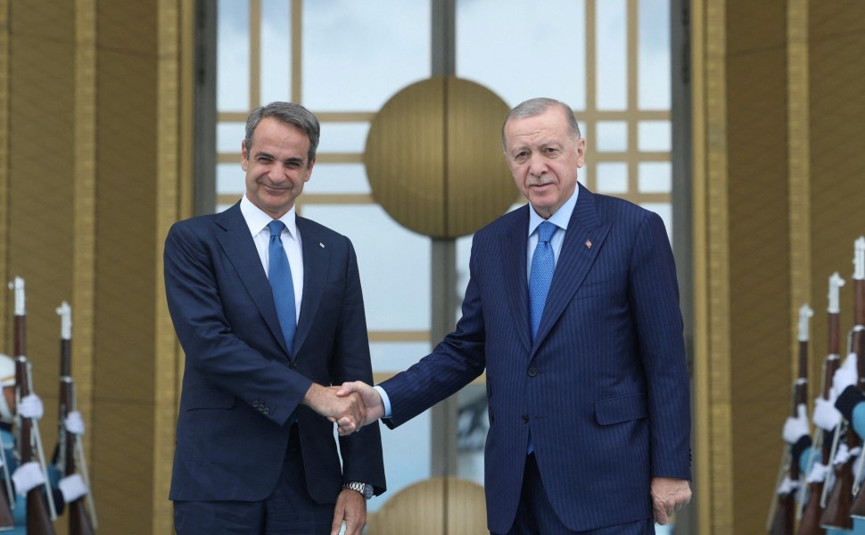 Ο Κυριάκος Μητσοτάκης με τον Ρετζέπ Ταγίπ Ερντογάν / πηγή: Reuters