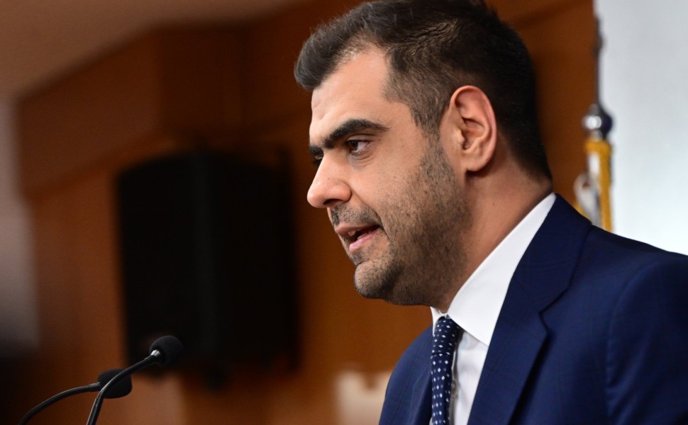 O κυβερνητικός Εκπρόσωπος Παύλος Μαρινάκης στην ενημέρωση των πολιτικών συντακτών / Eurokinissi