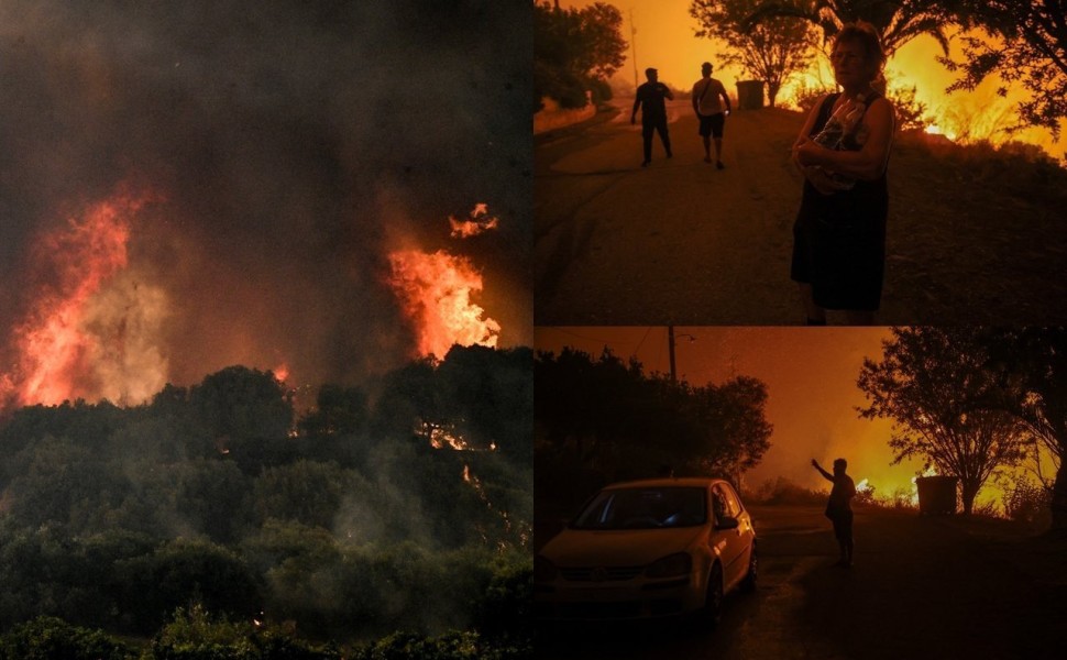 Στιγμιότυπα από τις φωτιές στην Ηλεία/Γιάννης Σπυρούνης-Eurokinissi, Giorgos Moutafis-Reuters
