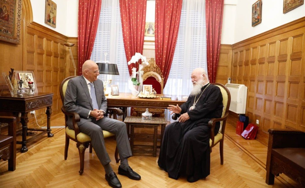Συνάντηση Αρχιεπισκόπου Ιερώνυμου με Νίκο Δένδια/Γιώργος Κονταρίνης/Eurokinissi