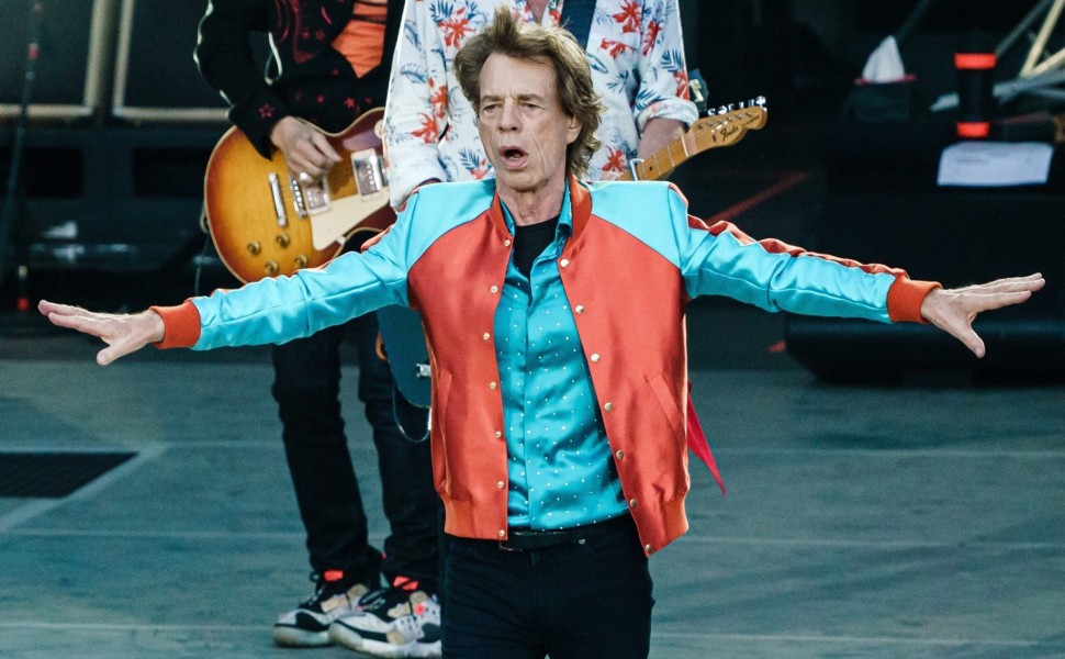 epa10104602 Lead vocalist Mick Jagger performs, during the Waldbuehne concert venue, in Berlin, Germany, 03 August 2022. The Stones already played venues in Munich and Gelsenkirchen during their 'Sixty' jubilee tour.  EPA/CLEMENS BILAN